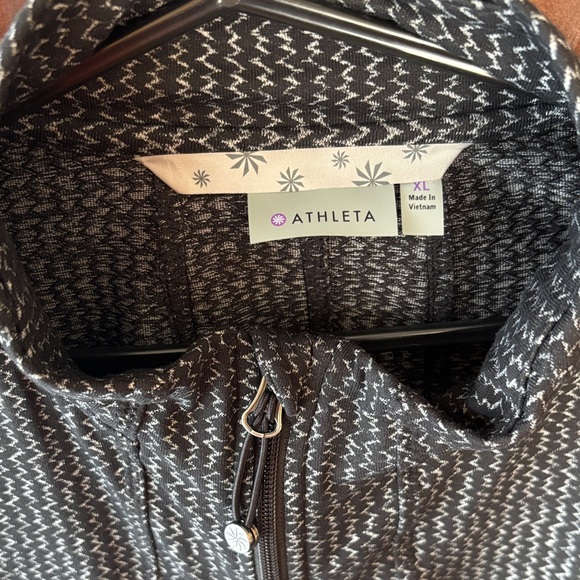Athleta Black and White Zip-Up Jacket - Picture 2 of 8